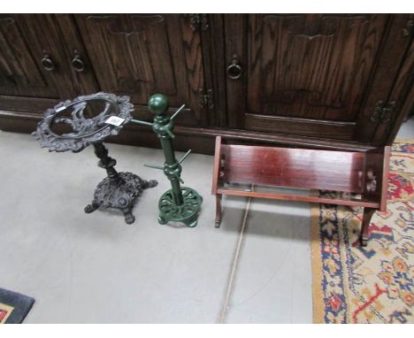 A book rest, a metal stand and one other item