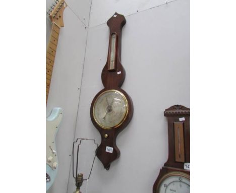 A mahogany banjo barometer