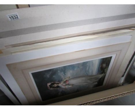 A folder of antique art prints including A Thorburn, J Farquharson etc