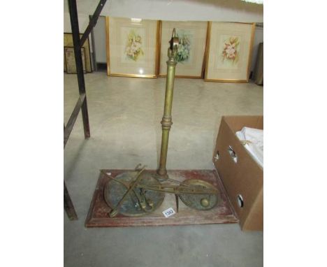 A set of brass beam scales