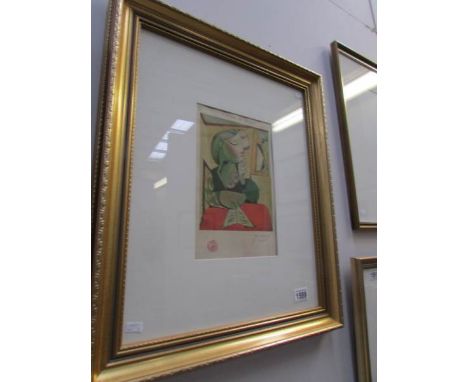 A Pablo Picasso print entitled 'Portrait de Femme', possibly artist proof, signed in pencil Picasso