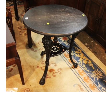 Vintage style pub table on alloy base