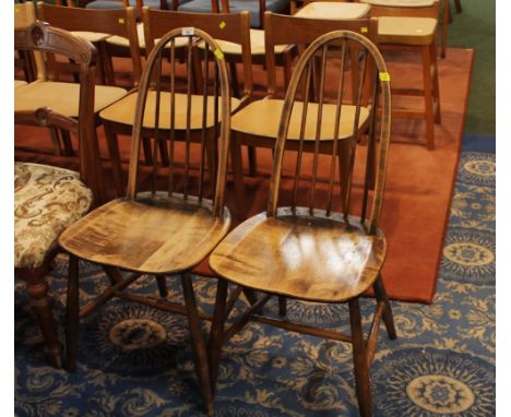 Pair of Ercol styles spindle back dining chairs
