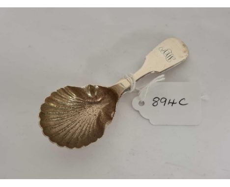 Another caddy spoon with shell bowl, Newcastle 1849 by I.W