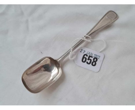 A long handled caddy spoon with beaded edge London 1868 by GA 