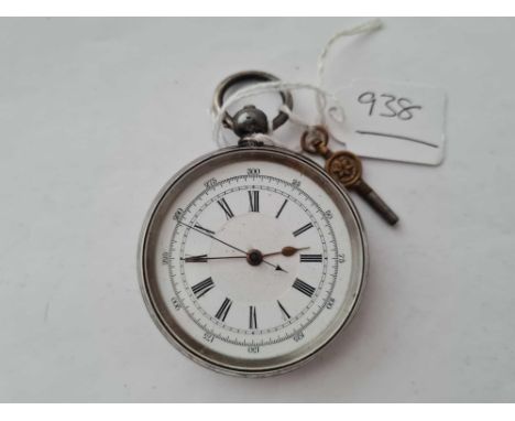 A gents silver cased chronometer pocket watch with key 