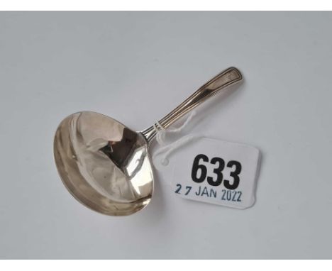 Another caddy spoon with oval bowl reeded stem London 1794 by script JW 