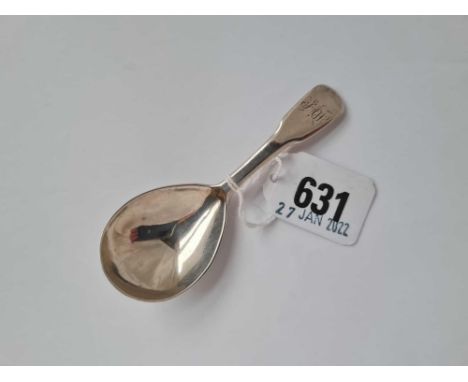 A plain Georgian fiddle pattern caddy spoon London 1817 by SH, SR, IED 