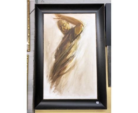 PAINTING 'DYNAMIC PORTRAIT IN BROWN' BY DEANA NASTIC 113CM X 70CM APPROX