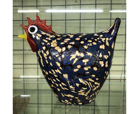 INTERESTING STUDIO GLASS HEN MODEL FIGURE