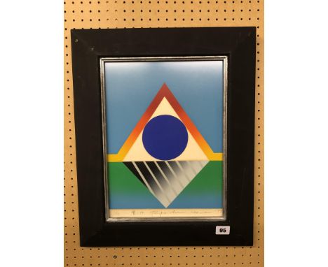 JAPANESE GEOMETRIC PRINT BY RIYOSHI 1/15 26CM X 35CM APPROX