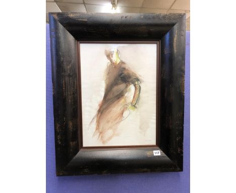 PAINTING OF A MALE PORTRAIT IN BROWN BY DEANA NASTIC 47CM X 35CM APPROX