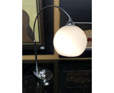 CHROMIUM DESK LAMP AND OBLONG MIRROR