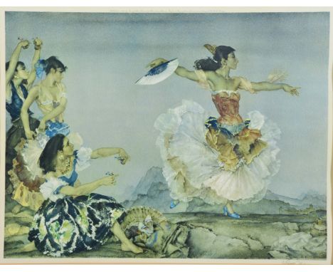 AFTER SIR WILLIAM RUSSELL FLINT 'Danza Montana', signed in pencil in the margin, Limited Edition colour print, 51 x 65cm; and