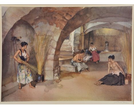 AFTER SIR WILLIAM RUSSELL FLINT 'Four Sisters, Chazelet', signed in pencil to the margin, Limited Edition coloured print, 47.