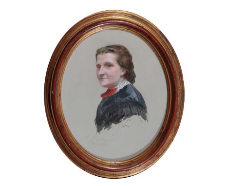 JAMES HAYLLAR (1829-1920) Portrait of a gentleman and companion portrait of a lady, each signed and dated 1860, oil on paper 