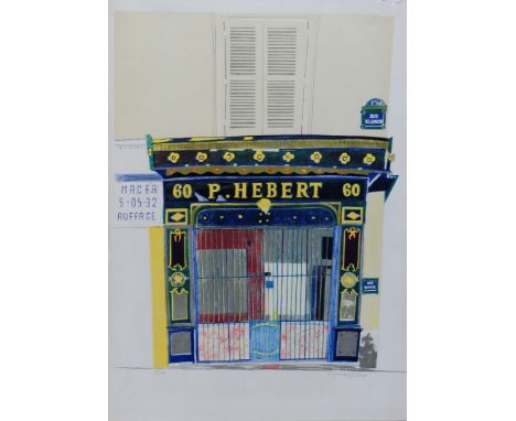 GLYNN BOYD HARTE (1948-2003) The shop front, 'P Hebert, Rue Blanche', lithograph in colours, pencil signed and numbered 97/10
