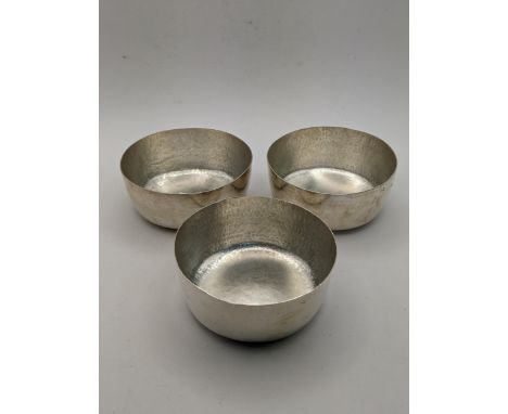 Three silver bowls tested as 800 silver, total weight 364.4gLocation: 