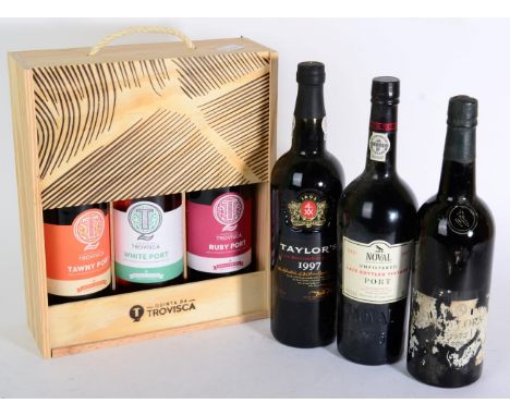 Quinta da Trovisca box comprising Tawny, White and Ruby Ports, Noval LBV 2003 1 bottle, Taylor LBV 1997 1 bottle, Taylor's Vi