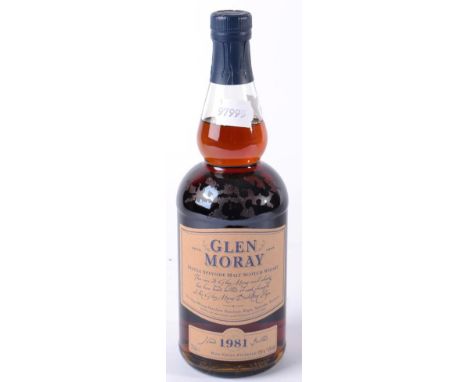 Glen Moray Single Speyside Malt Scotch Whisky 1981 57.7% bottle number 243/463, 1 bottle