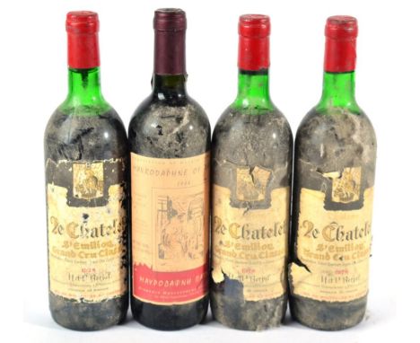 Chateau Le Chatelet 1978 3 bottles. Could this be the wine referred to in the famous Monty Python sketch - The 4 Yorkshiremen