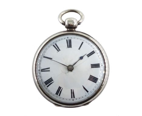 George IV silver open face rack lever fusee pocket watch by Robert Roskell Liverpool, No. 7282, round pillars, engraved balan