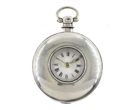 William IV silver half hunter verge fusee pocket watch by Samuel Underwood, Wolverhampton, No. 6622, round pillars, engraved 