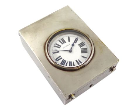 Late 19th/early 20th century open face lever 'Russell's Railway Keyless' pocket watch, white enamel dial with Roman numerals,
