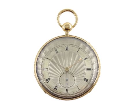 18ct gold open face key wound quarter repeating Swiss lever pocket watch by Garni en Pierre, No. 5090, the gold dust cover in