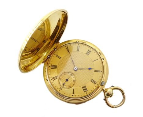 Victorian 18ct gold full hunter key wound, quarter repeating fob pocket watch by Charles Frodsham, 84 Strand London, No. 6610