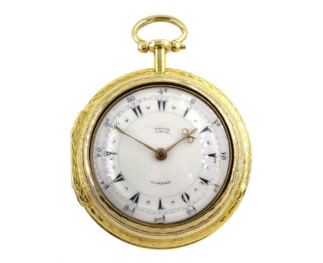 19th century silver-gilt pair cased verge fusee pocket watch for the Turkish market by Edward Prior (London 1800-1868), No. 4