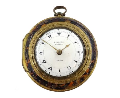 George III gilt metal, triple cased verge fusee pocket watch, for the Turkish market by Benjamin Barber, London, No. 6187, tu