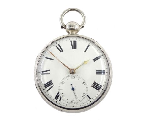 George IV silver open face verge fusee pocket watch by James Henderson, Broomridge, round pillars, balance cock with diamond 
