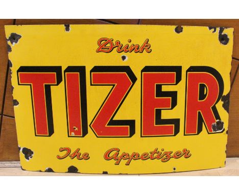 Drink Tizer, the Appetizer, a single sided, vitreous enamel advertising sign, 51 x 75cm.