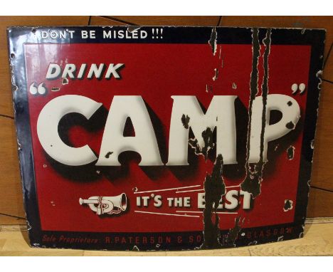 Drink Camp, it's the best, a single sided, vitreous enamel advertising sign, 76 x 102c,.