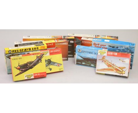Eleven European made 1/72 model aircraft kits, from brands such as Heller Humbrol, Mikro72 and Lotina with others to include 