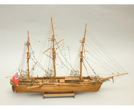 Thermopylae, tea clipper, static display model, 1:124 scale, ayous wood, plank on frame construction, 59 x 39cm.She was a tea