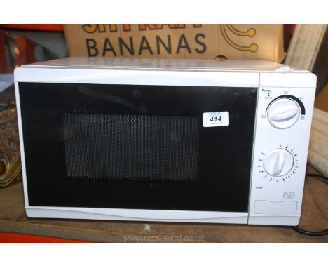 A compact microwave oven.