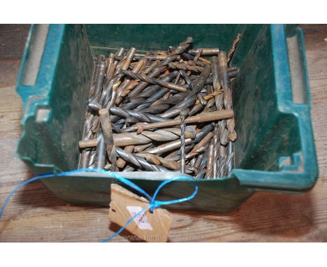 A quantity of steel drill bits.