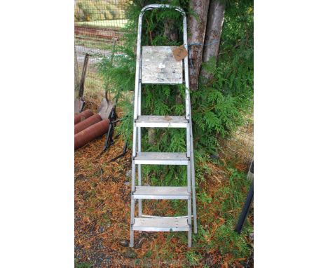A five step aluminium Step ladder.