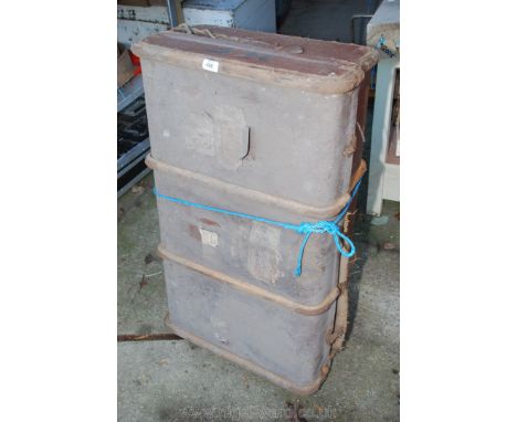 A bentwood bound travel trunk