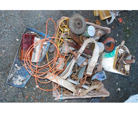 An extension lead, inspection light, metal ware, slings, etc.,