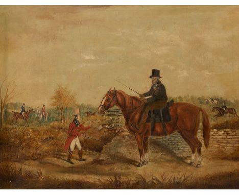 William M Underwood (19th Century)/Bill Vizard/The Sporting Sweep on his horse Prospero with Sam Cornock standing alongside/i