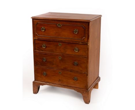 A Regency mahogany secretaire chest, the interior fitted beneath the fall with three drawers under, on bracket feet, 79cm wid