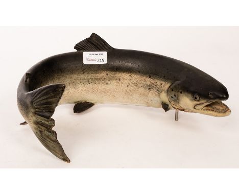 A ceramic figure of a trout by Dalrymple, 31cm long, 14cm high CONDITION REPORT: 14cm high. Two little fins either side of he
