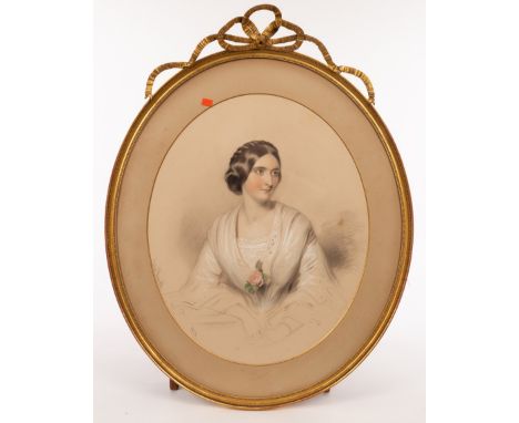 Edmund Havell (1819-1894)/Portrait of a Gentleman/Portrait of a Lady/a pair/watercolours, 48cm x 39cm  CONDITION REPORT: Cond