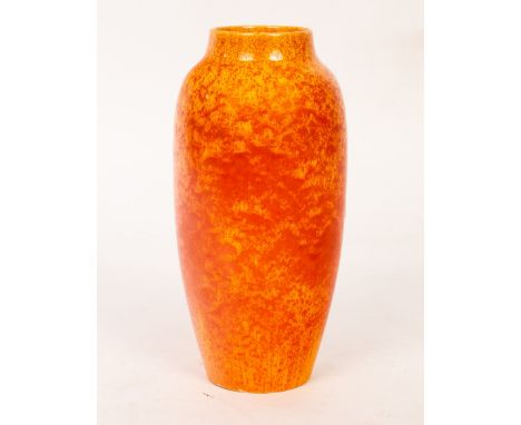 A Pilkington Royal Lancastrian orange ground vase with mottled decoration, 25cm high CONDITION REPORT: Condition information 