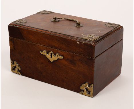 A mahogany tea caddy, now as a stationery box, 23cm wide/Provenance: from the Estates of Lord &amp; Lady Charteris/Note: a gi