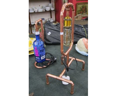 Copper pipe work lamp &amp; Vodka lamp