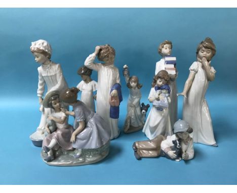 Nine various Nao figures